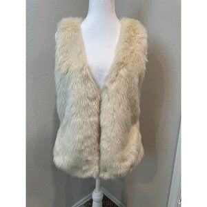 Love Tree Cream Faux Fur Vest